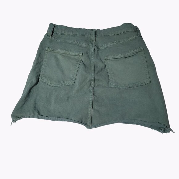 Gap Jean Skirt Womens Size 27 Mini Short Olive Green Denim Pencil Casual - Picture 2 of 5